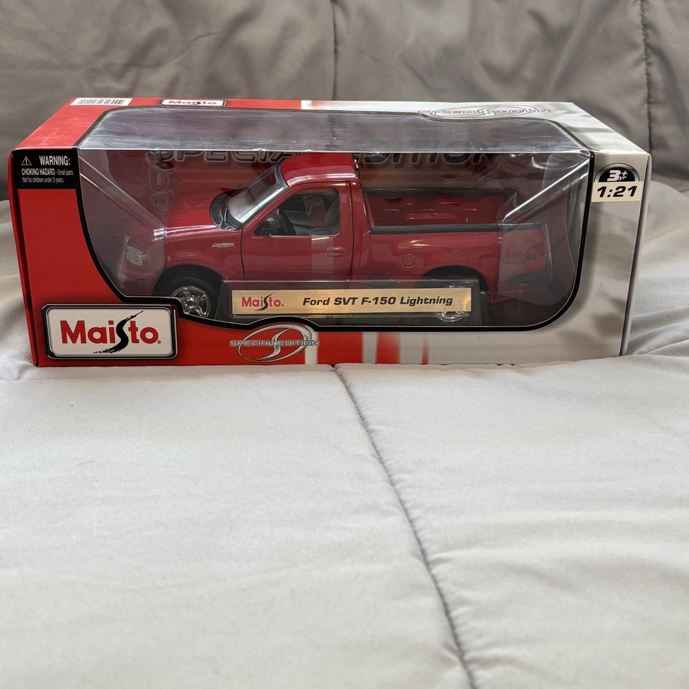 NIB 1999 FORD SVT F-150 LIGHTNING PICKUP TRUCK RED 1:21, MAISTO SPECIAL EDITION